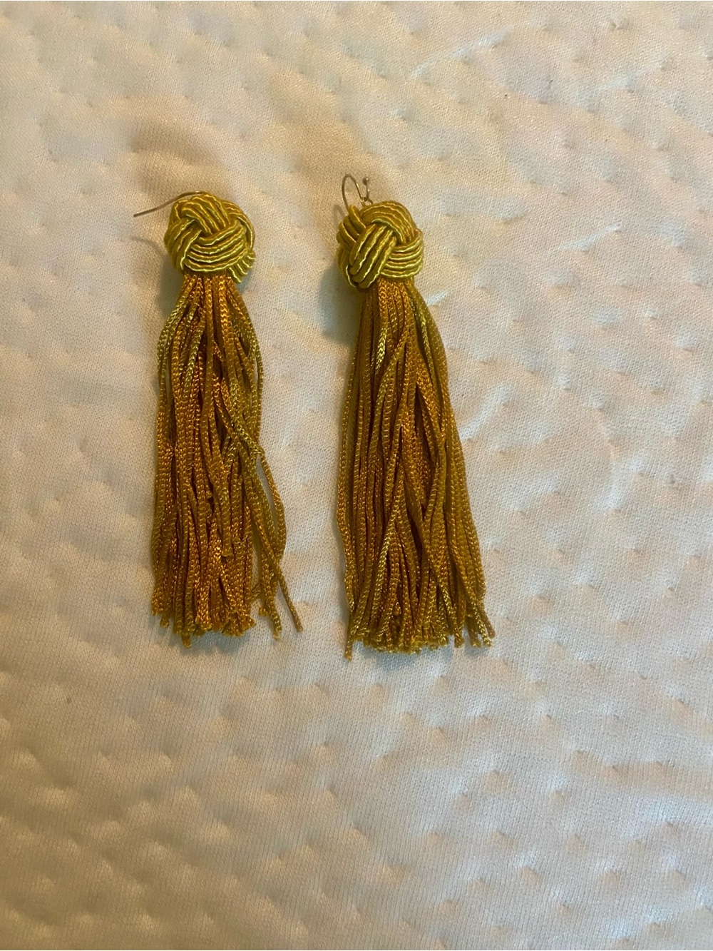 Tassel Drop Earrings - Gold Knot Top